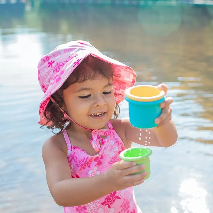 Bucket Sun Protection Hat-Pink Hawaiian