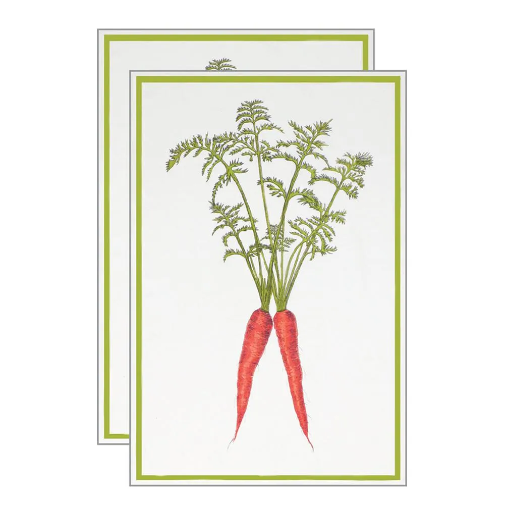 Carrot Flour Sack Kitchen Towel Set of 2