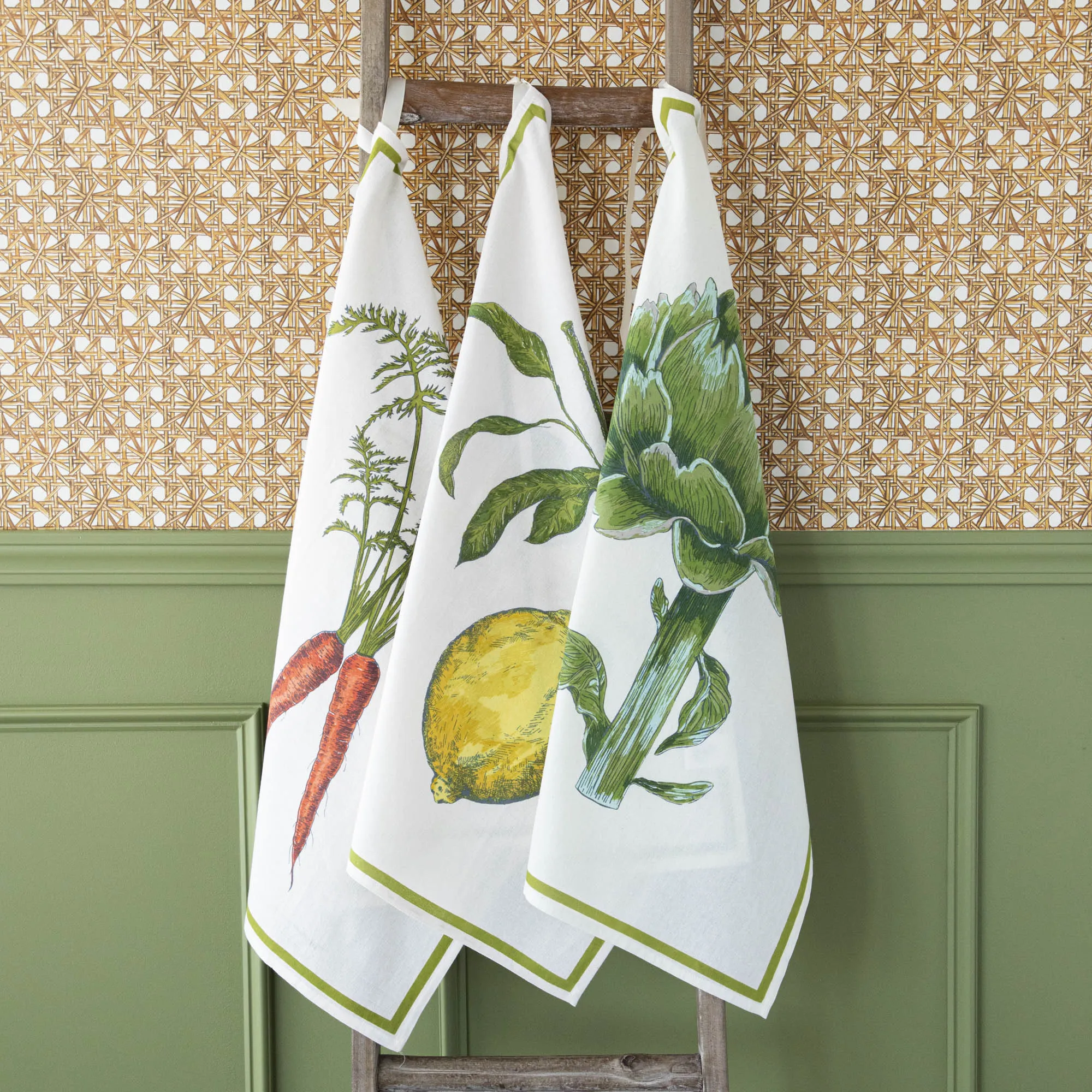 Carrot Flour Sack Kitchen Towel Set of 2