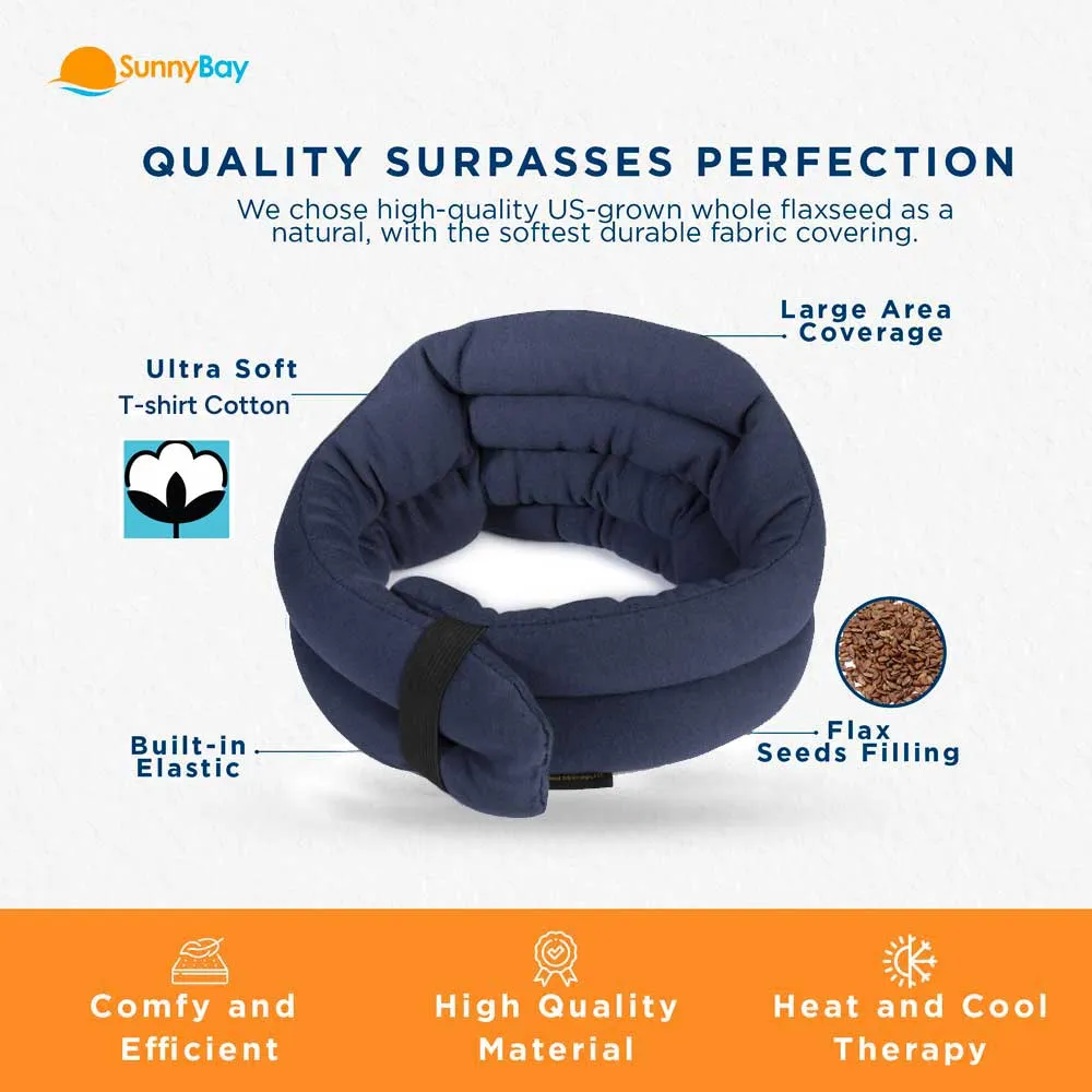 Cotton Hands-free Microwavable Neck Heating Wrap, Blue