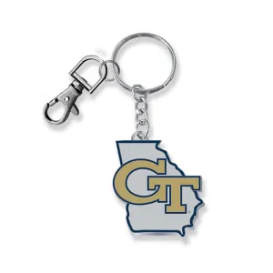 Georgia Tech Heavy State Keychain