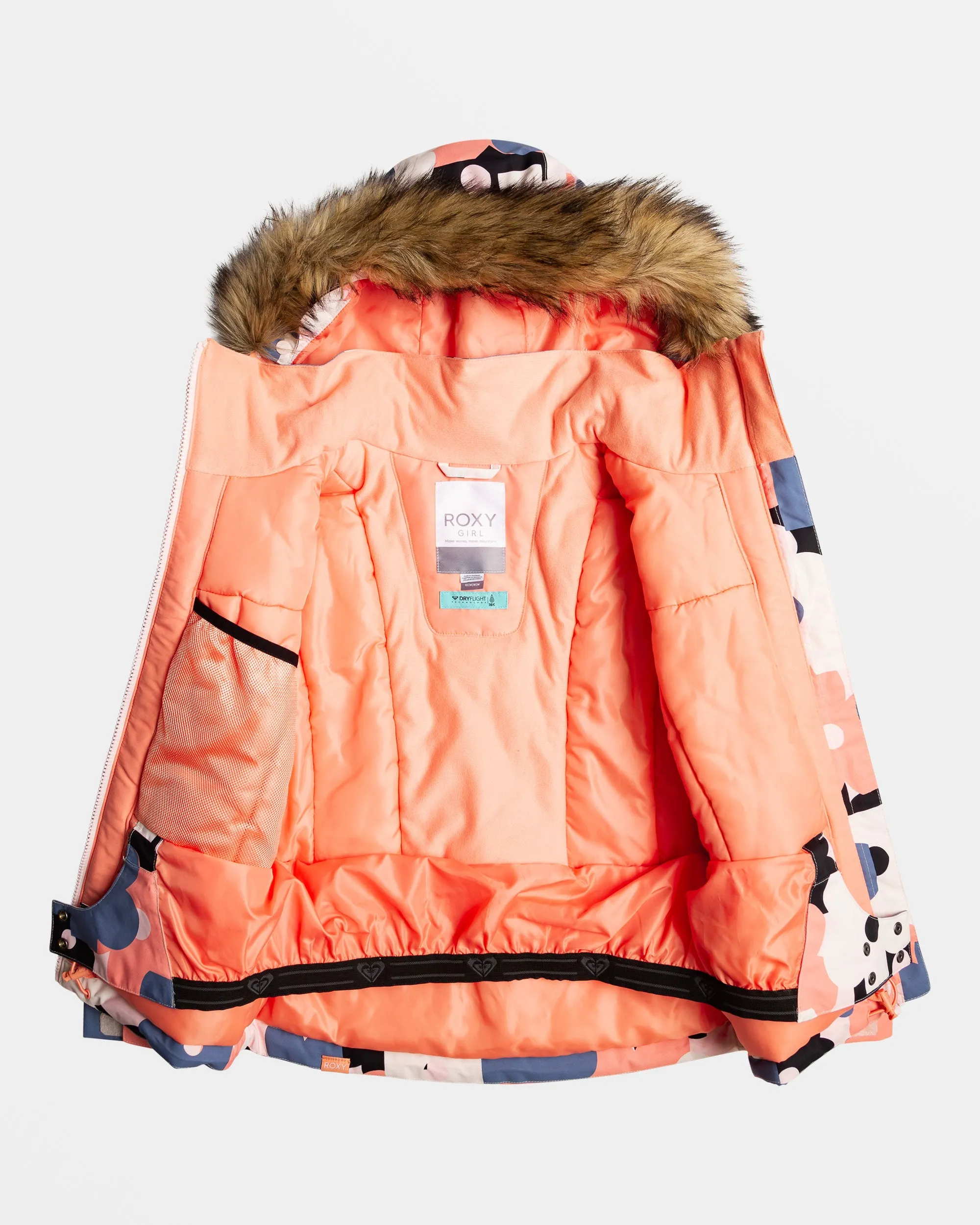 Girls 8-16 Roxy Pie Snow Jacket - Pink Salt Prima