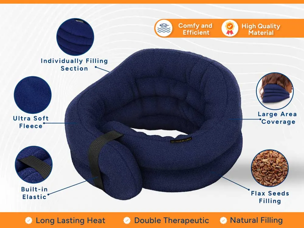Hands-free Microwavable Neck Heating Wrap, Skyblue