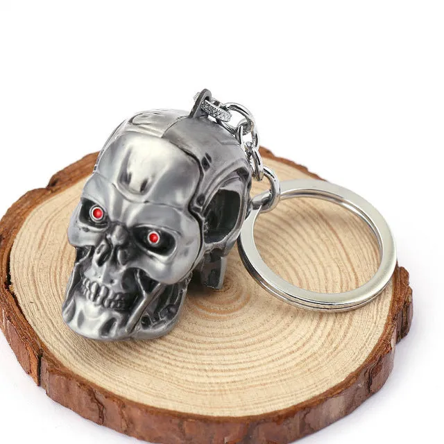 HSIC Brand Terminator Keychain Keyring Three-dimensional Punk Keyring Cool Skull Mask Key chains Accessories Cosplay HC11520