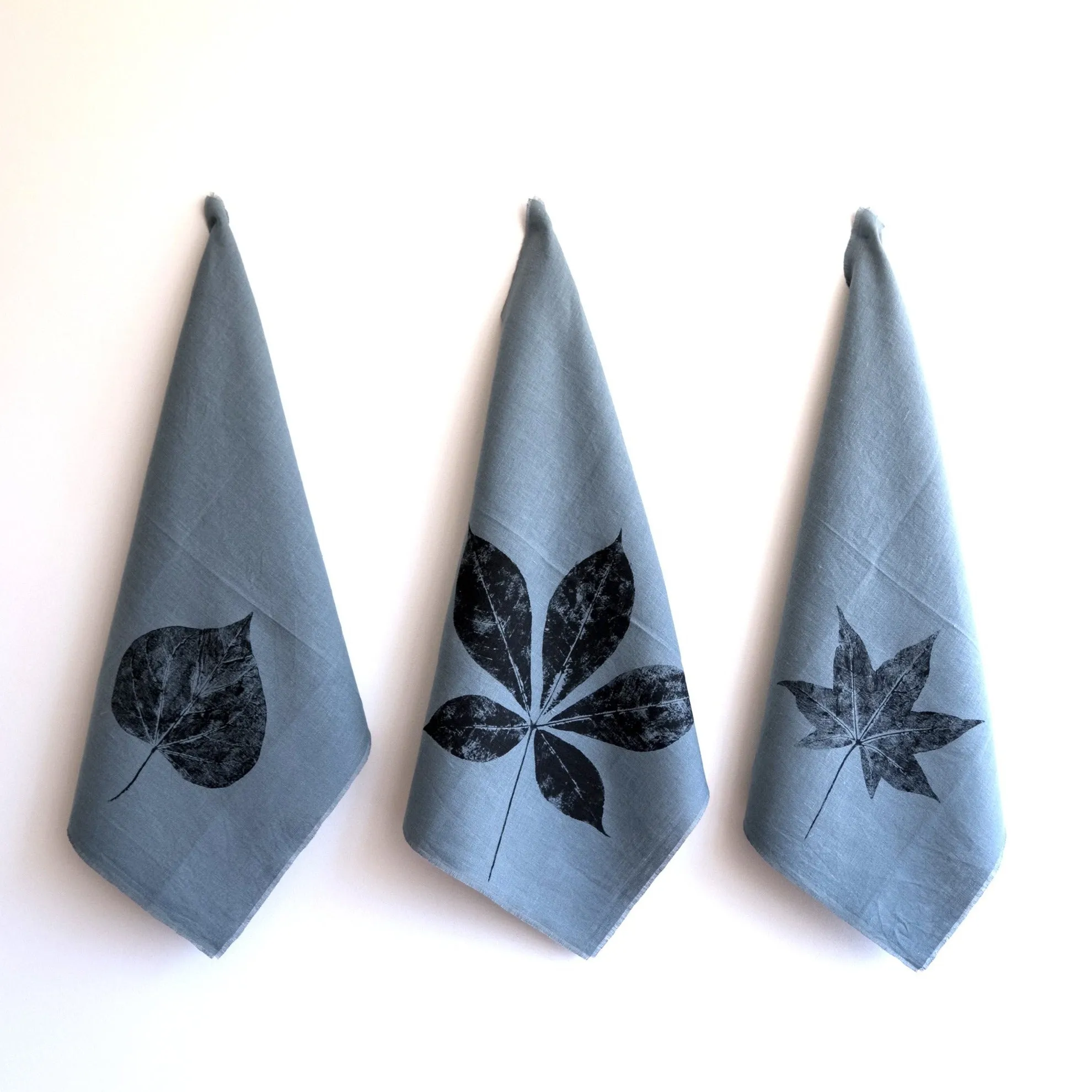 Lagoon Blue Linen Tea Towel