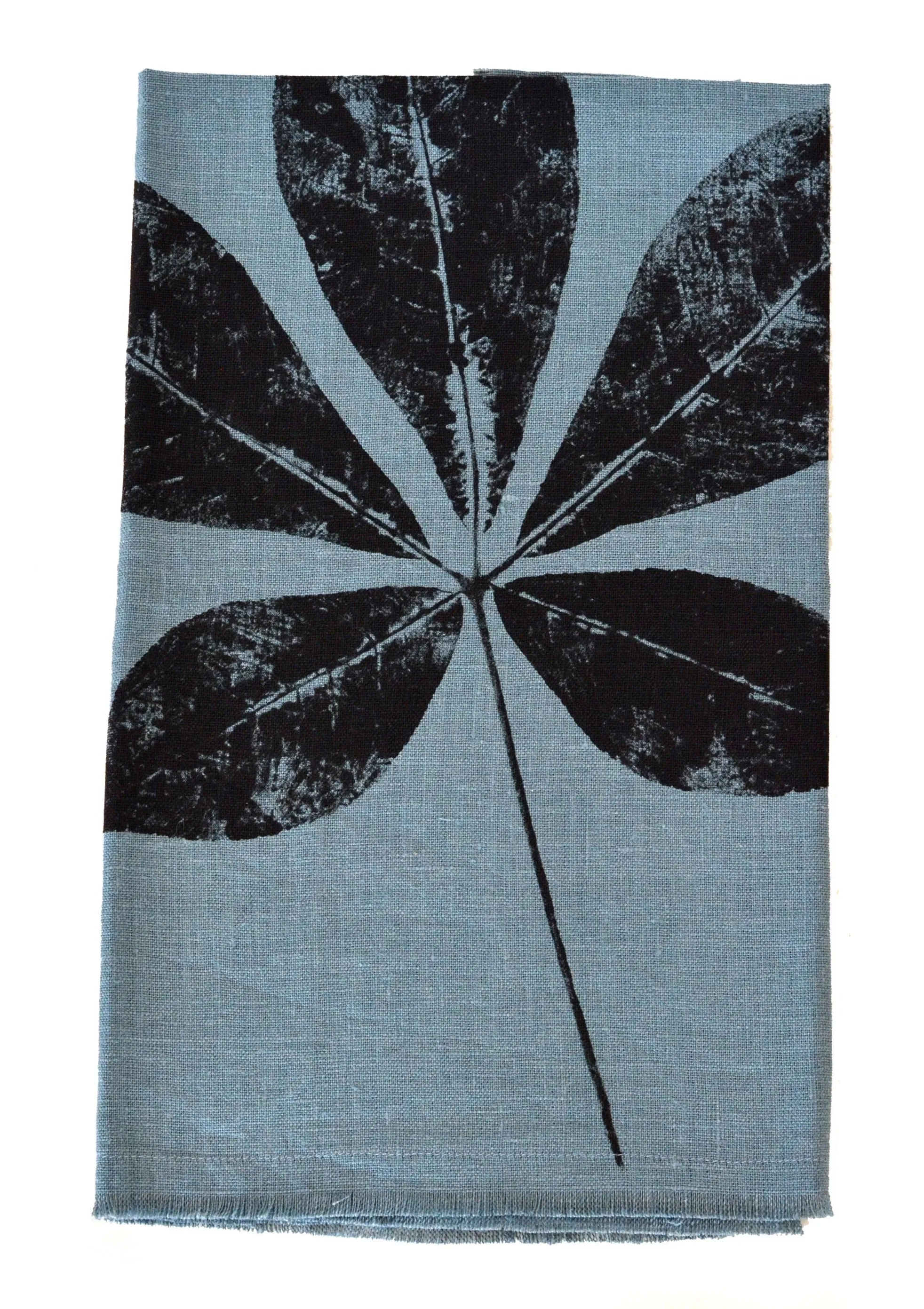 Lagoon Blue Linen Tea Towel