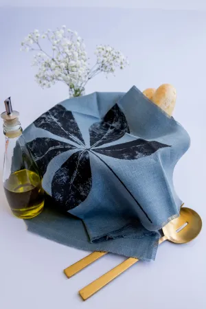 Lagoon Blue Linen Tea Towel