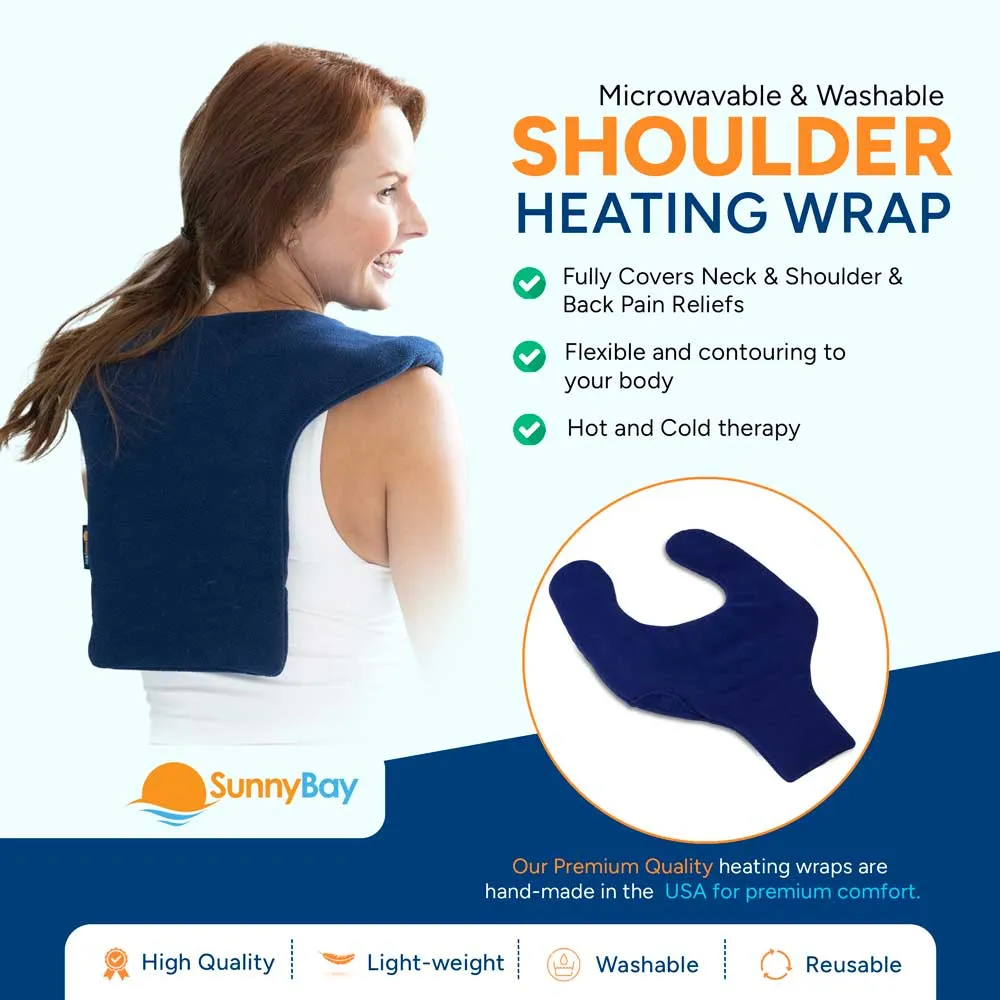 Microwavable Heating Wrap For Shoulder And Upper Back, Light Weight For Seniors, Blue
