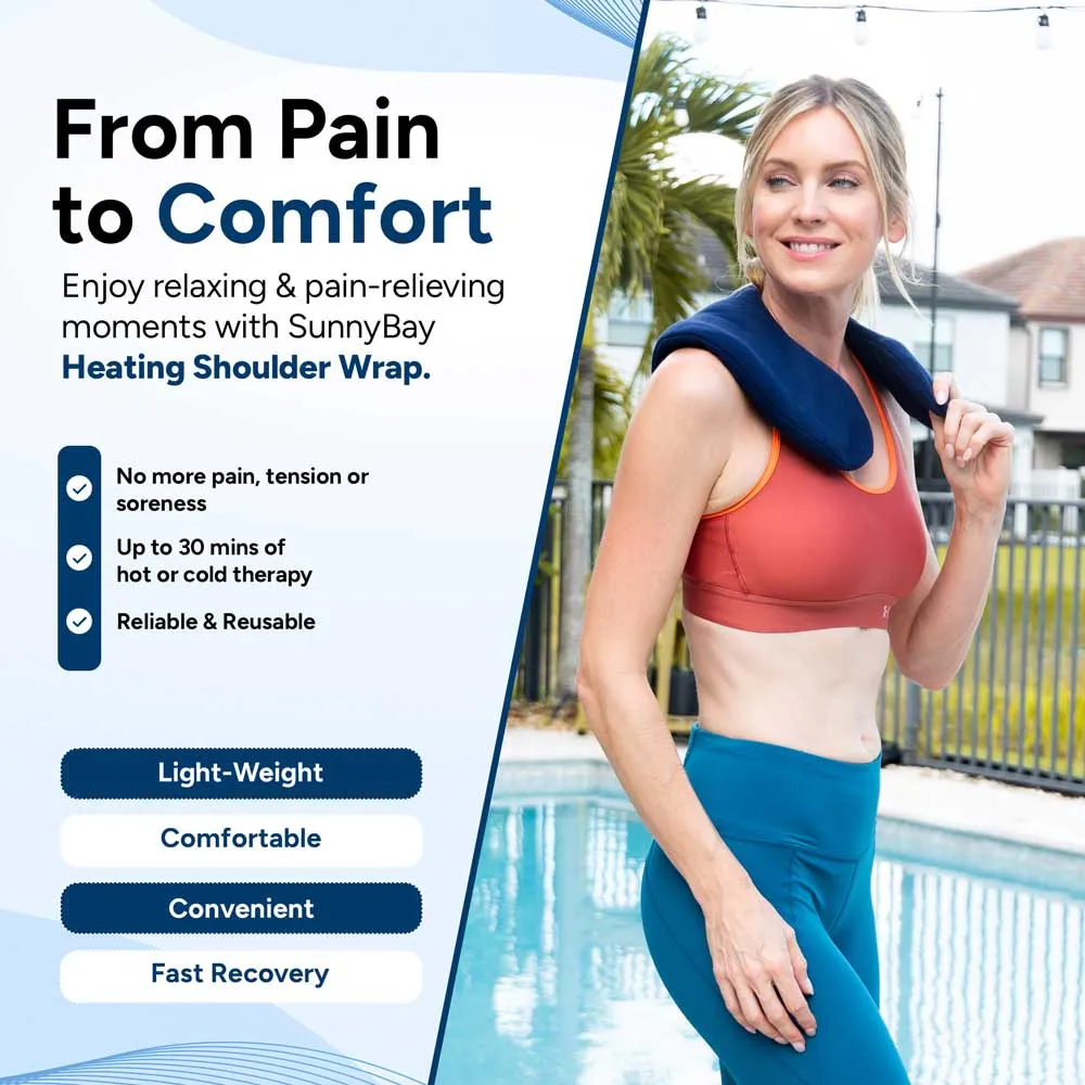 Microwavable Heating Wrap For Shoulder And Upper Back, Light Weight For Seniors, Blue