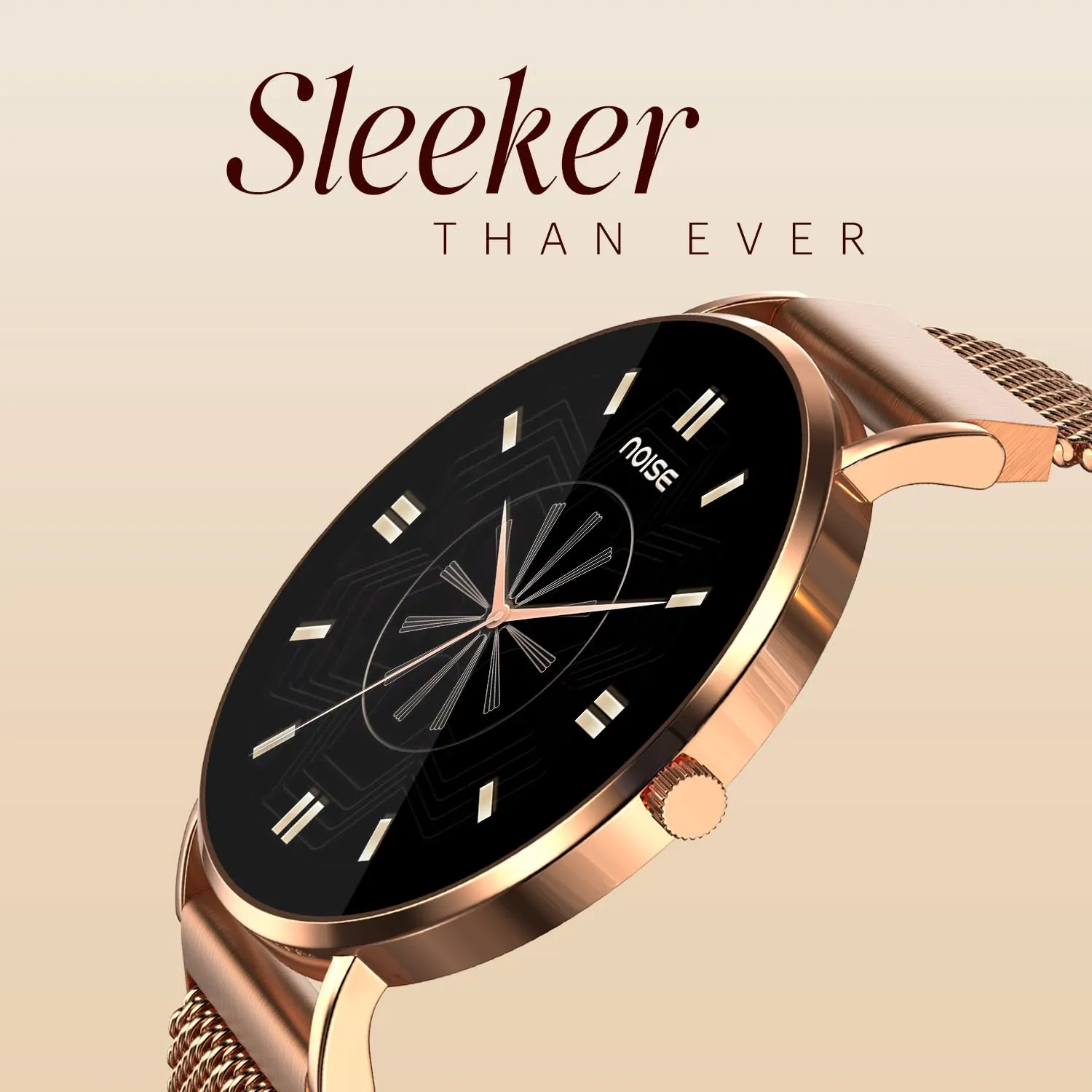 Noise Diva 2 Fashion Smart Watch for Women - Sleekest Dial, 36mm AMOLED Display, Snug Fit, Improved Female Cycle Tracker, BT Calling, Sleep Tracking, AI Voice Assistant, Password Protection-Black Link