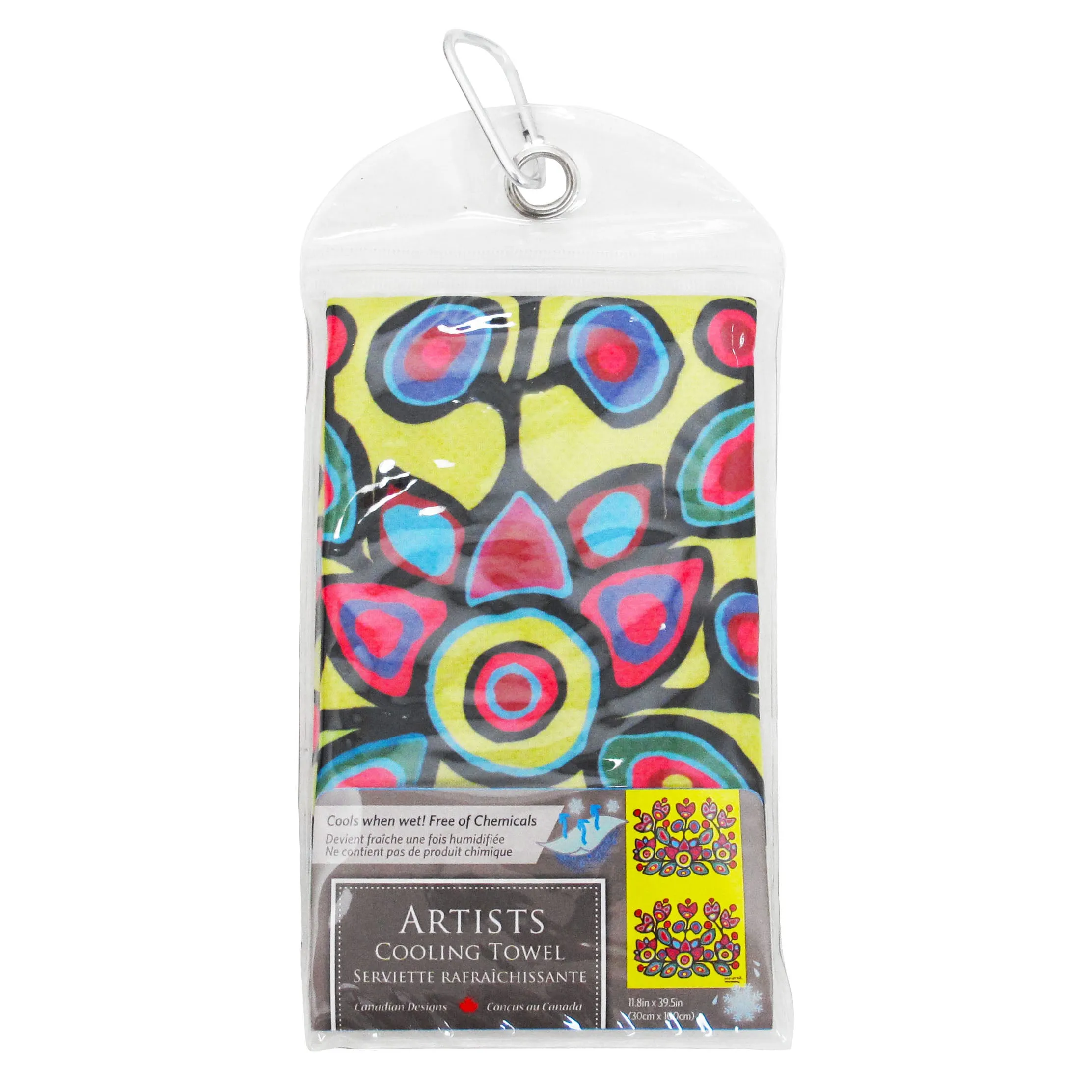 Norval Morrisseau Floral on Yellow Cooling Towel