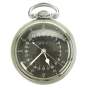 Original WWII U.S. Army Air Forces Hamilton AN5740 G.C.T. 24 Hour Navigator Pocket Watch