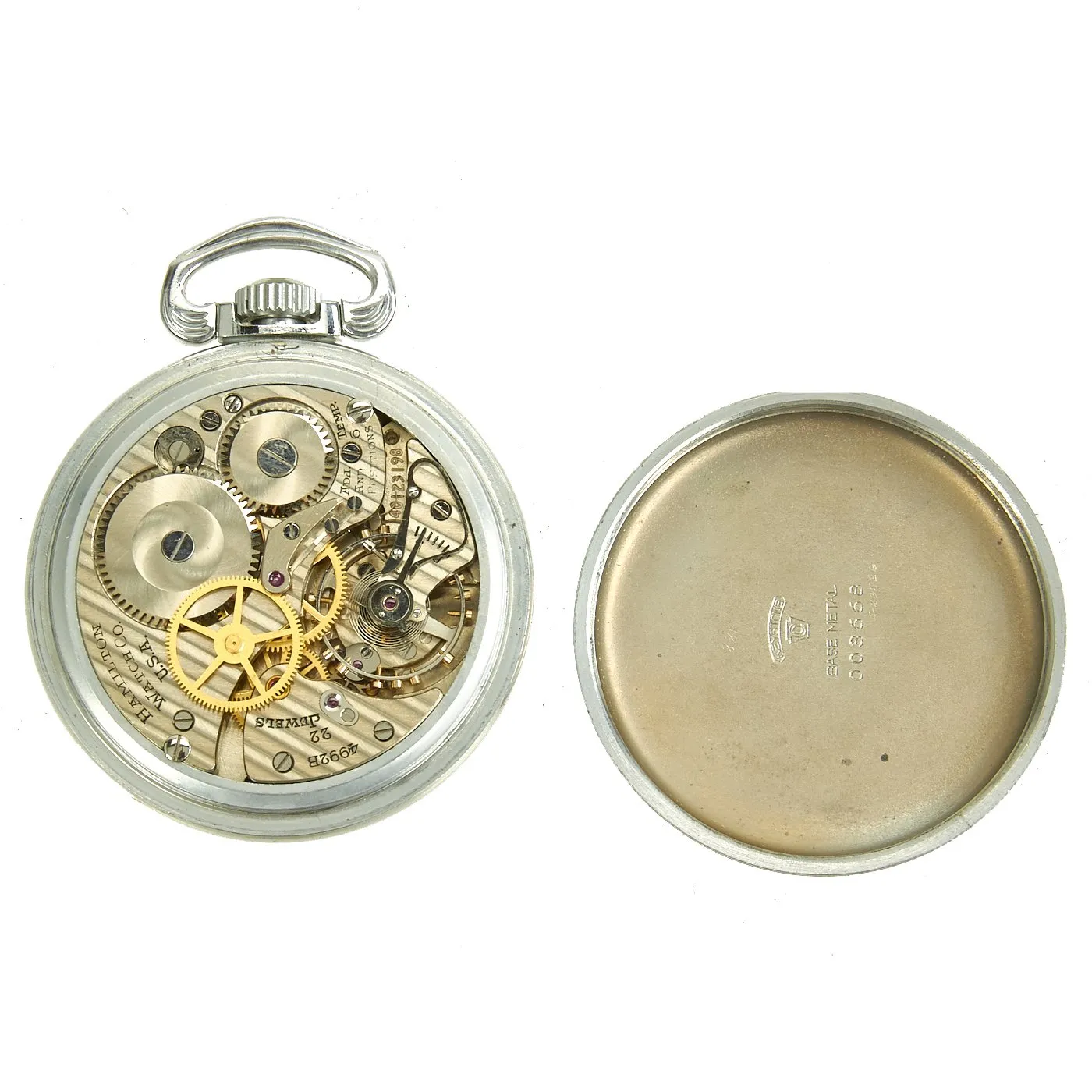 Original WWII U.S. Army Air Forces Hamilton AN5740 G.C.T. 24 Hour Navigator Pocket Watch