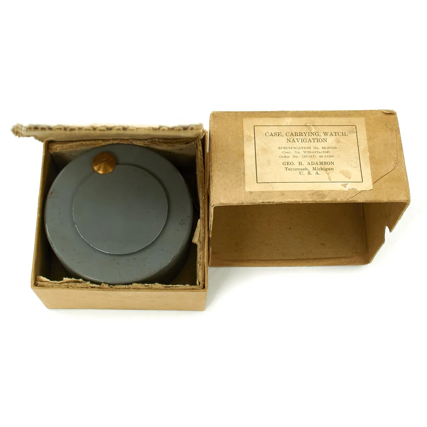 Original WWII USAAF 1942 Hamilton AN5740 G.C.T Navigator Pocket Watch with Carry Case and Box