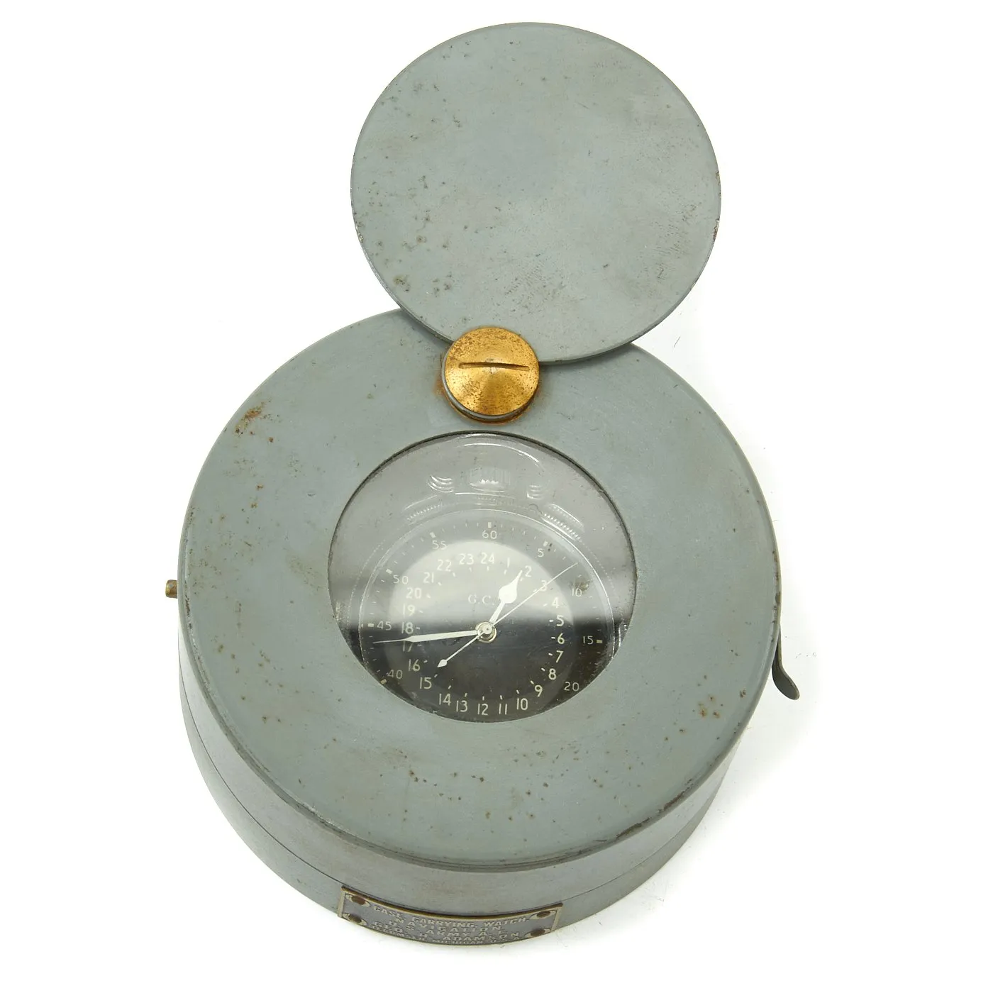 Original WWII USAAF 1942 Hamilton AN5740 G.C.T Navigator Pocket Watch with Carry Case and Box