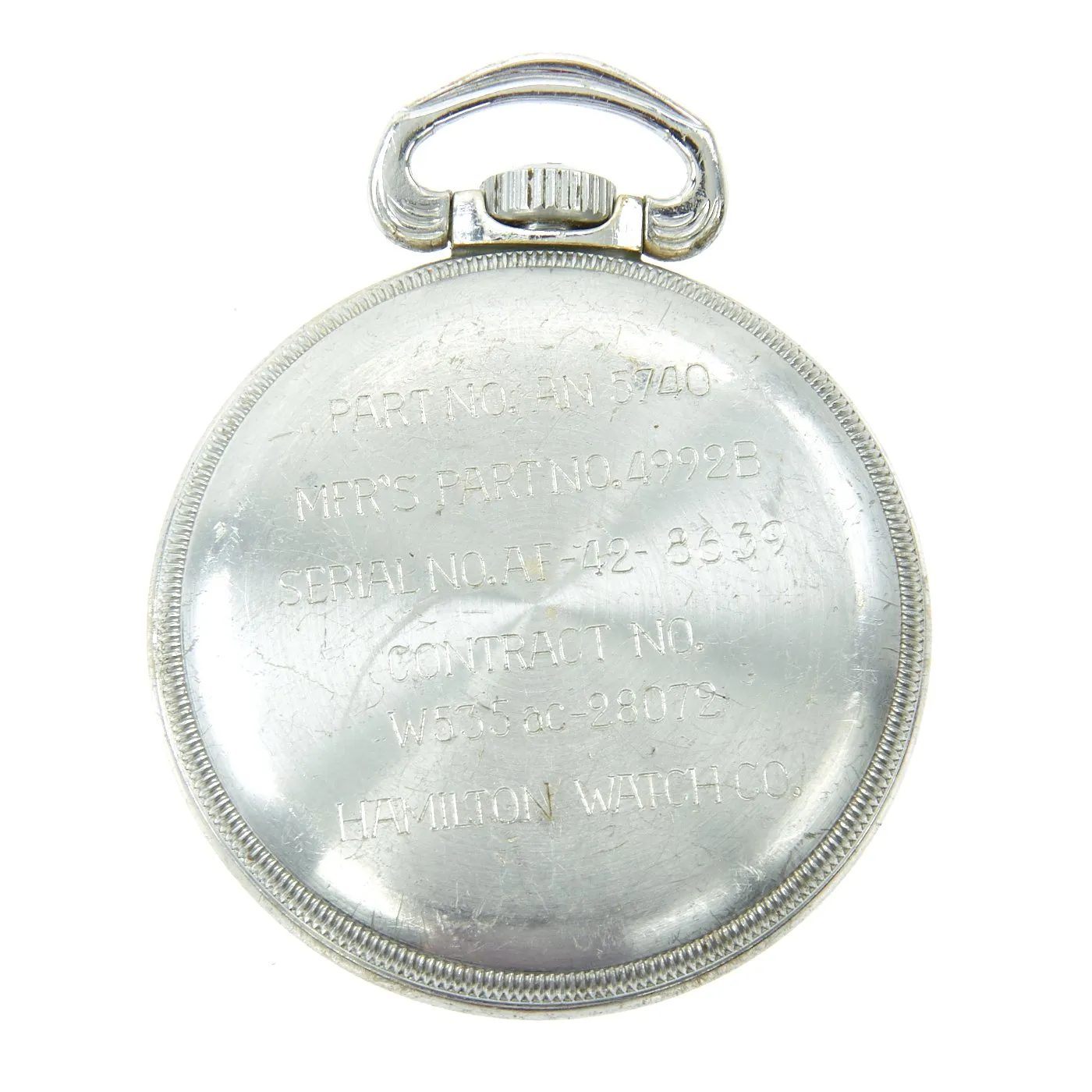 Original WWII USAAF 1942 Hamilton AN5740 G.C.T Navigator Pocket Watch with Carry Case and Box
