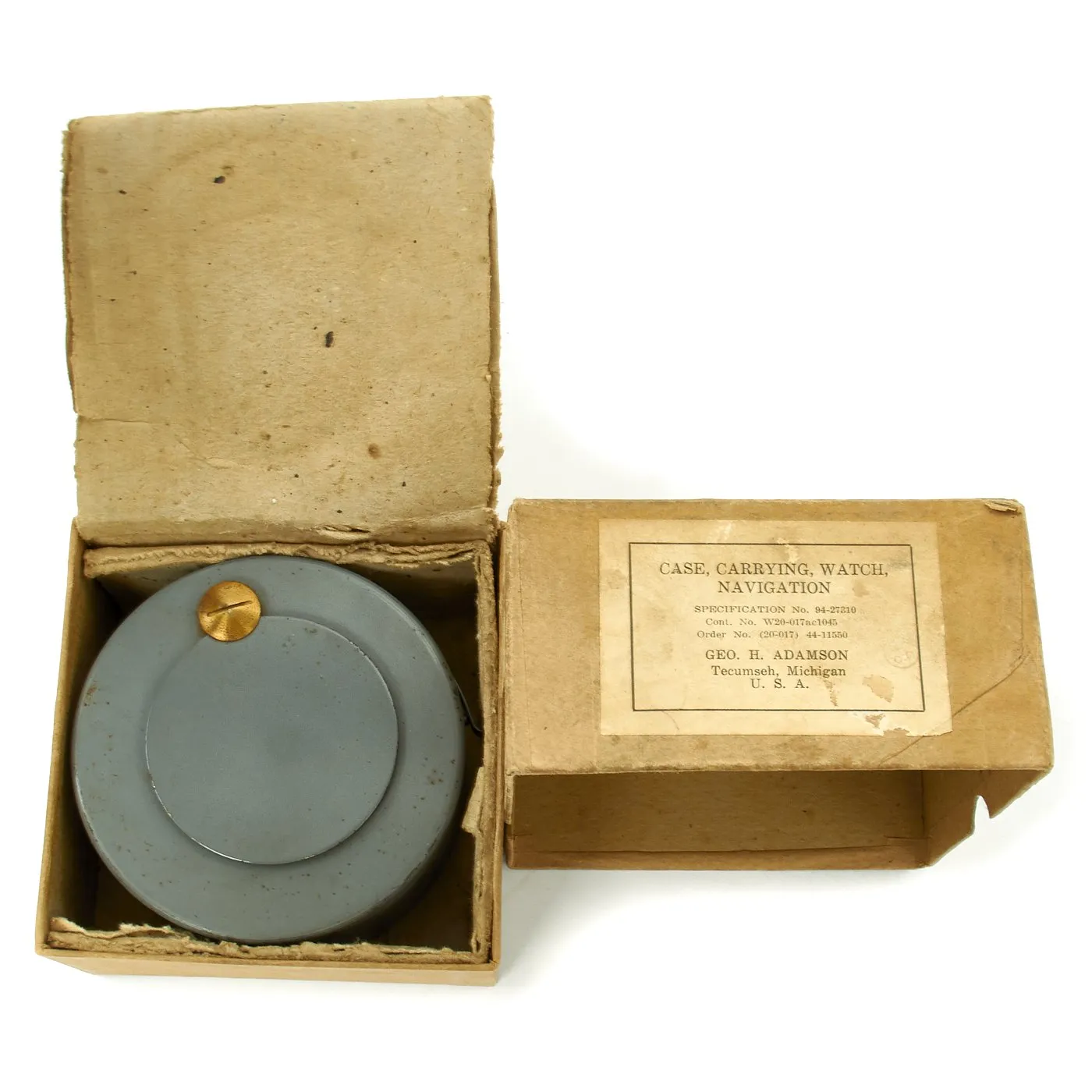 Original WWII USAAF 1942 Hamilton AN5740 G.C.T Navigator Pocket Watch with Carry Case and Box