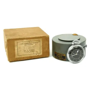Original WWII USAAF 1942 Hamilton AN5740 G.C.T Navigator Pocket Watch with Carry Case and Box