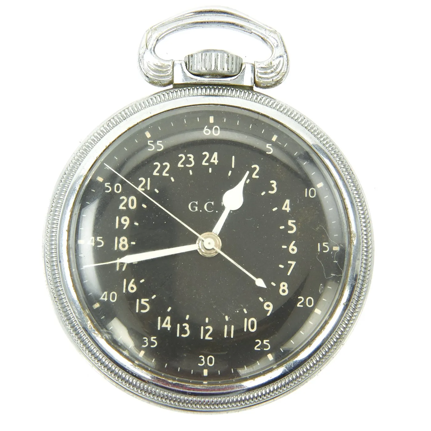 Original WWII USAAF 1942 Hamilton AN5740 G.C.T Navigator Pocket Watch with Carry Case and Box