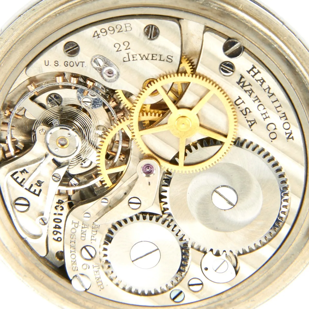 Original WWII USAAF 1942 Hamilton AN5740 G.C.T Navigator Pocket Watch with Carry Case