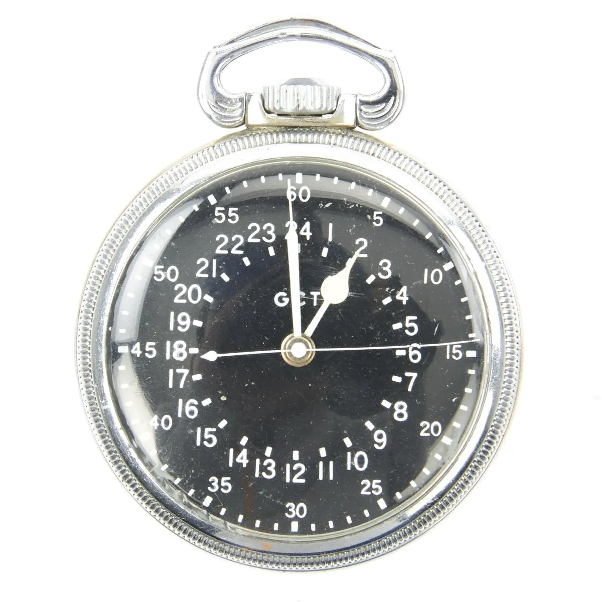 Original WWII USAAF 1942 Hamilton AN5740 G.C.T Navigator Pocket Watch with Carry Case