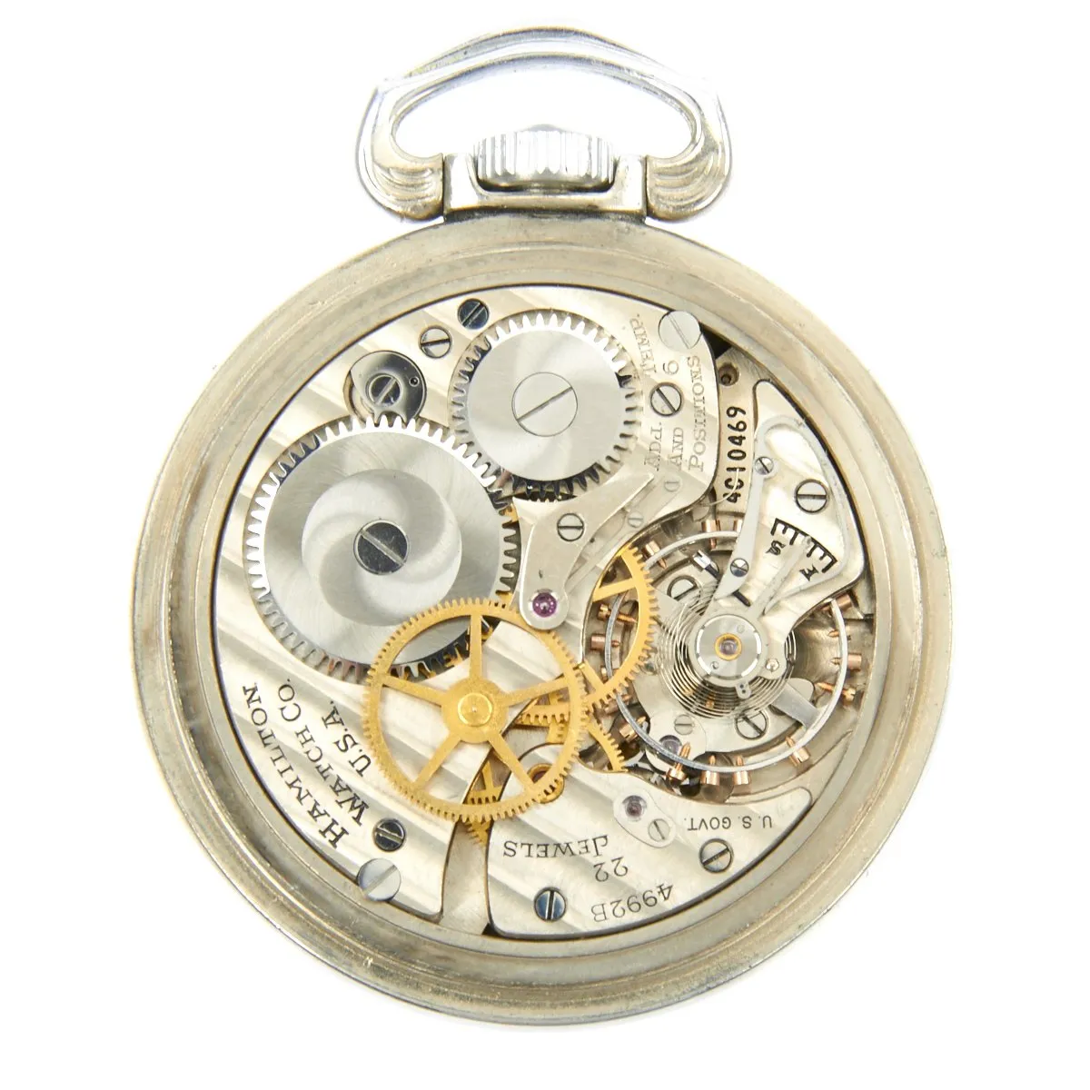 Original WWII USAAF 1942 Hamilton AN5740 G.C.T Navigator Pocket Watch with Carry Case