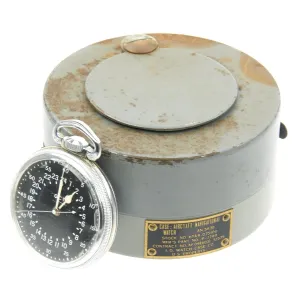 Original WWII USAAF 1942 Hamilton AN5740 G.C.T Navigator Pocket Watch with Carry Case