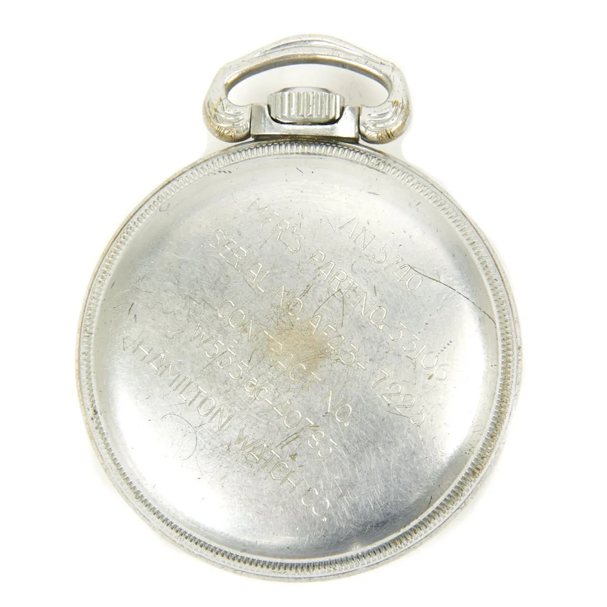 Original WWII USAAF 1943 Hamilton AN5740 G.C.T Navigator Pocket Watch with Carry Case