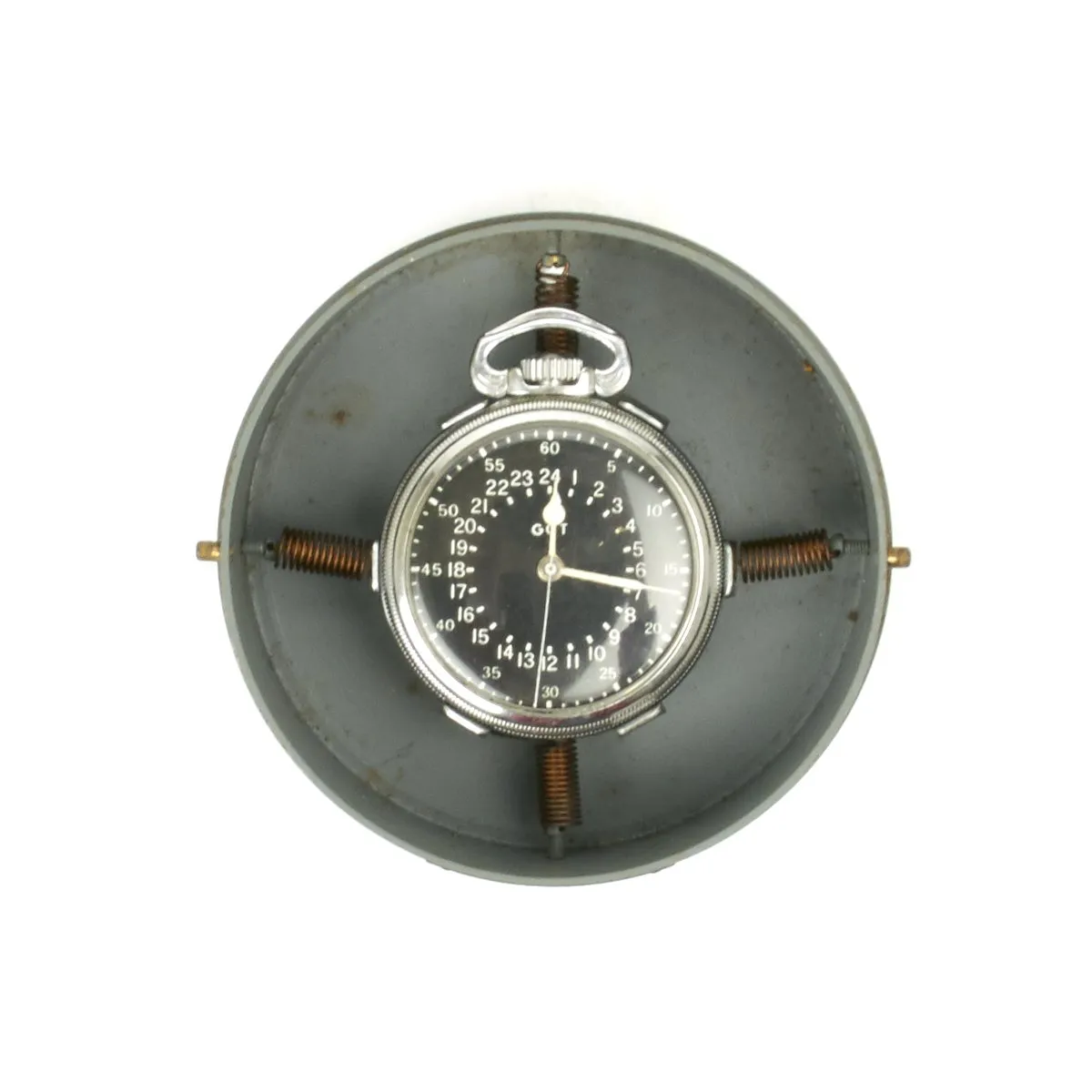 Original WWII USAAF 1943 Hamilton AN5740 G.C.T Navigator Pocket Watch with Case