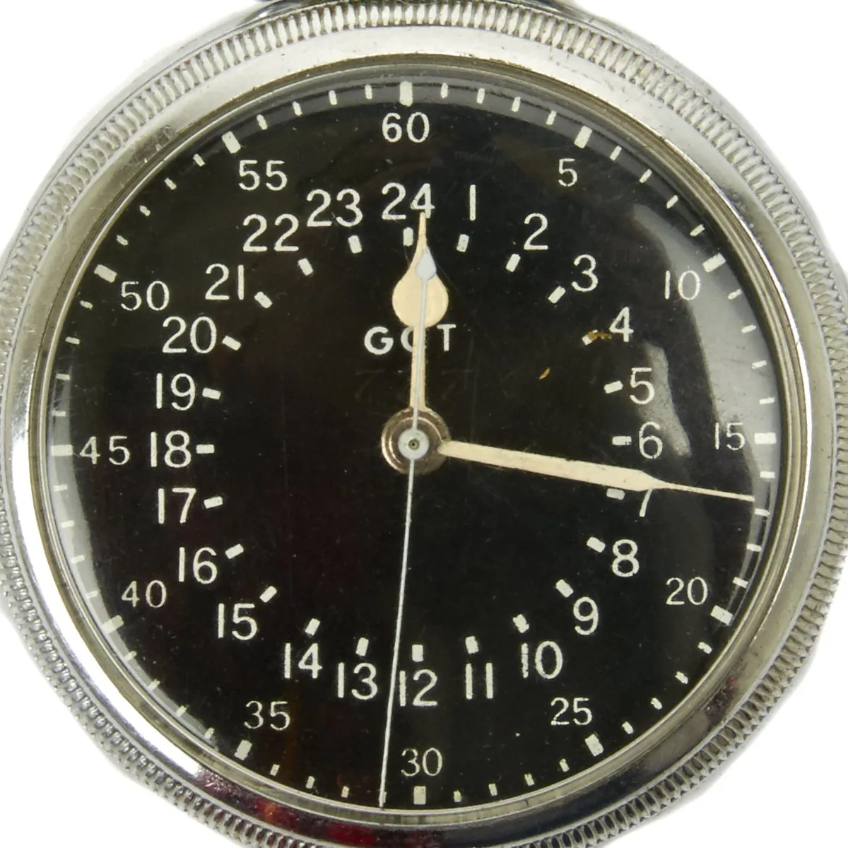 Original WWII USAAF 1943 Hamilton AN5740 G.C.T Navigator Pocket Watch with Case