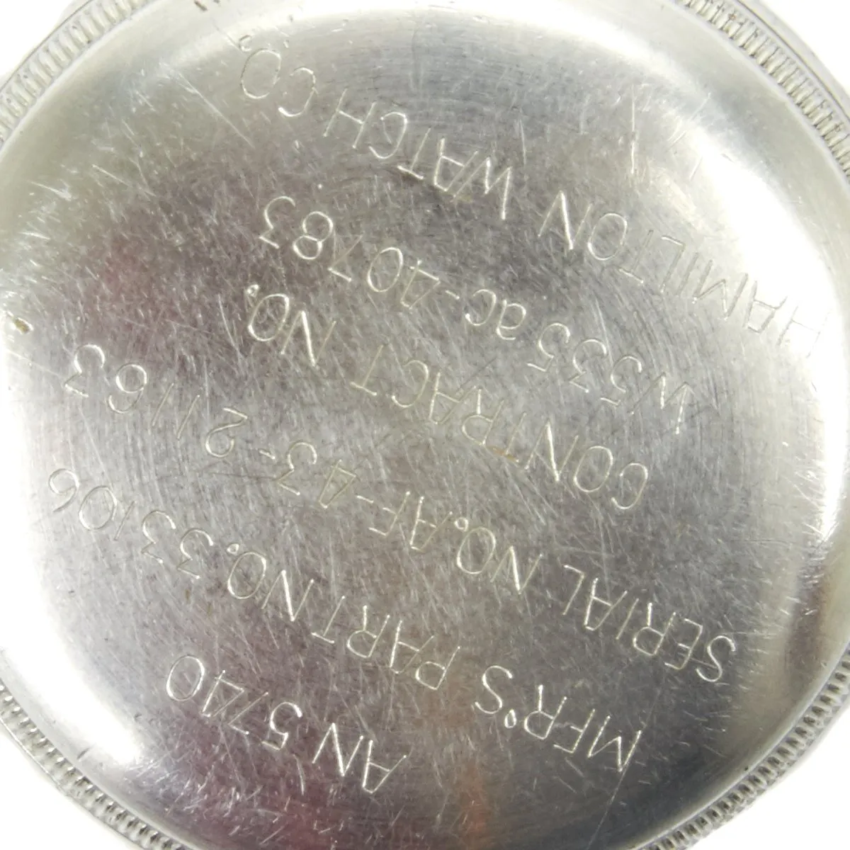 Original WWII USAAF 1943 Hamilton AN5740 G.C.T Navigator Pocket Watch with Case