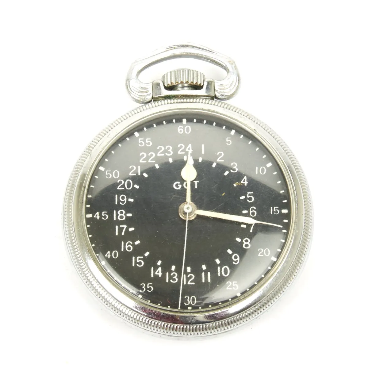 Original WWII USAAF 1943 Hamilton AN5740 G.C.T Navigator Pocket Watch with Case