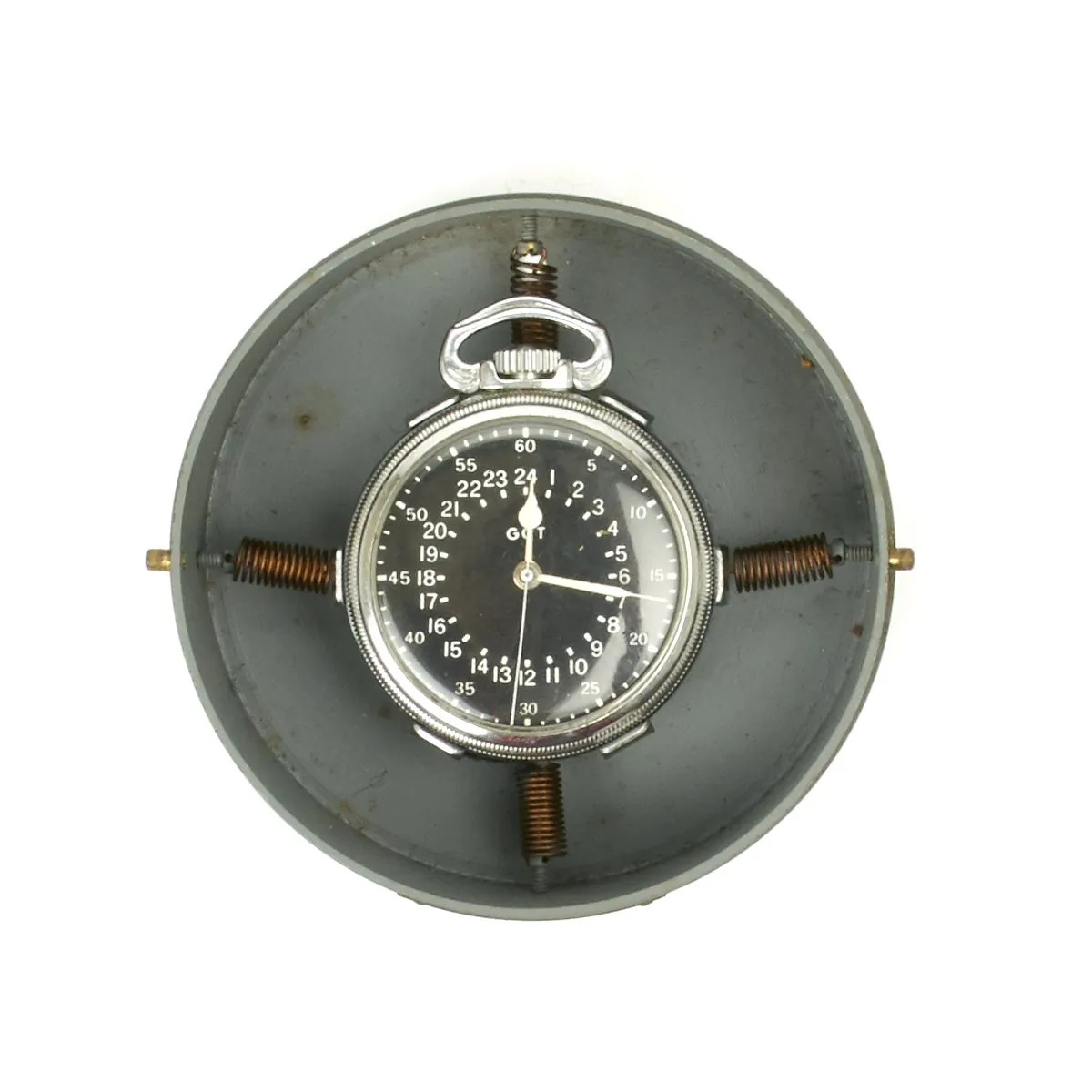 Original WWII USAAF 1943 Hamilton AN5740 G.C.T Navigator Pocket Watch with Case