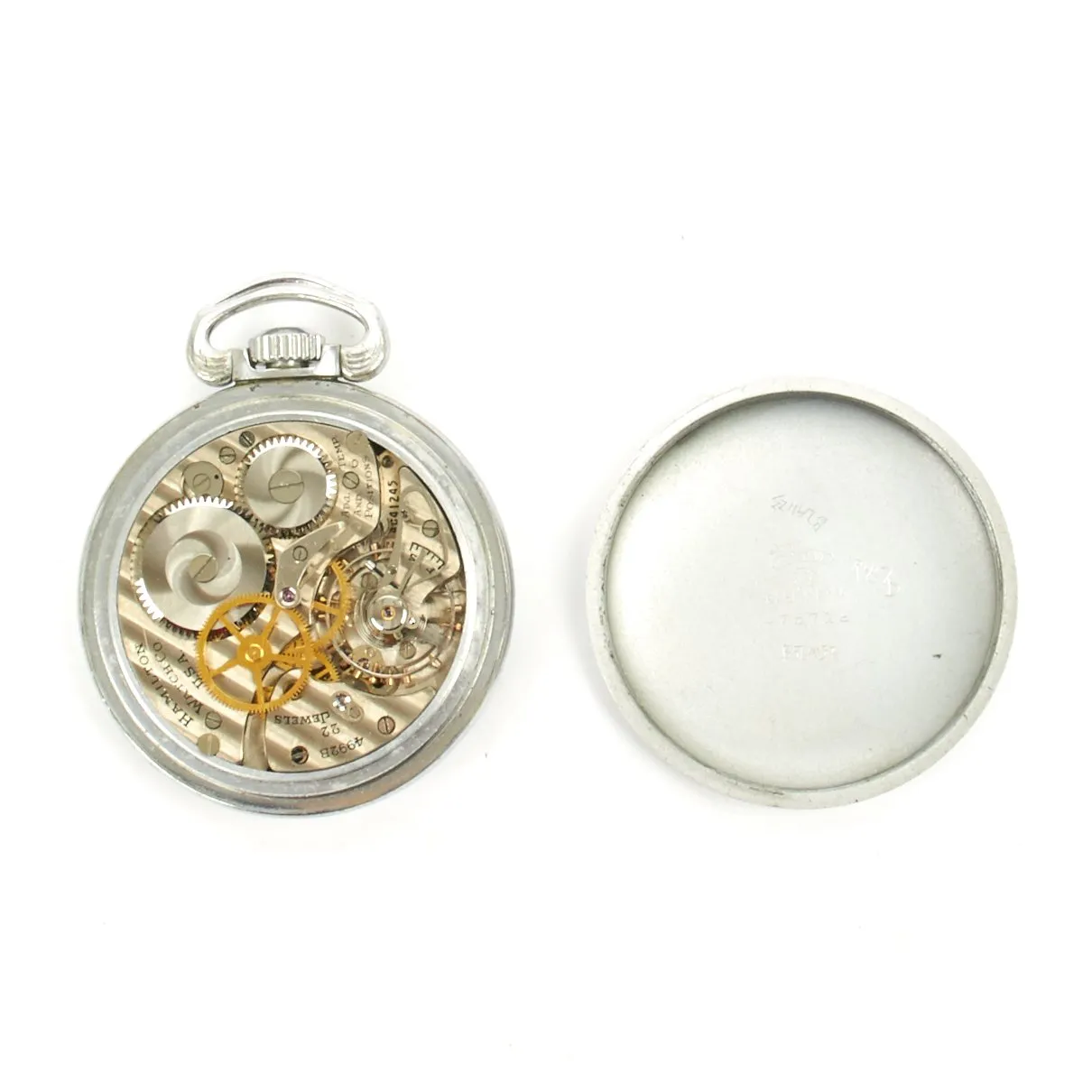 Original WWII USAAF 1943 Hamilton AN5740 G.C.T Navigator Pocket Watch with Case