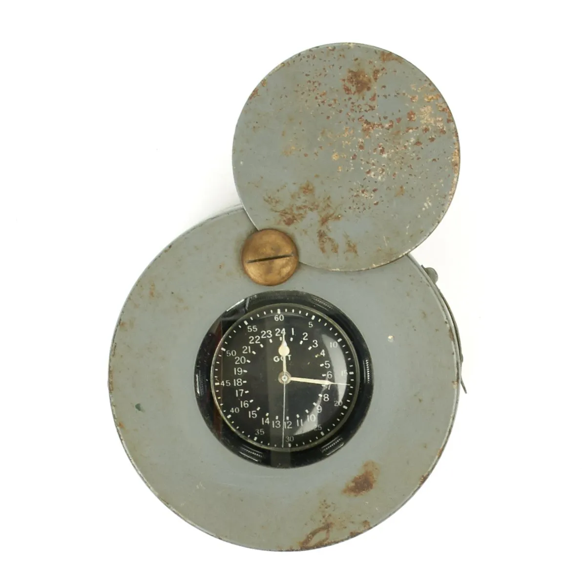Original WWII USAAF 1943 Hamilton AN5740 G.C.T Navigator Pocket Watch with Case