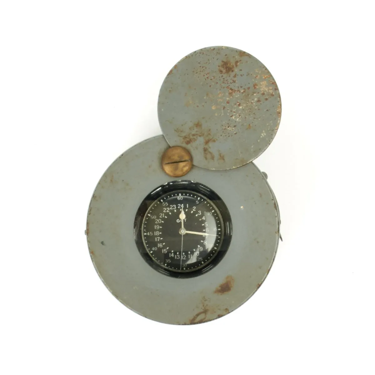 Original WWII USAAF 1943 Hamilton AN5740 G.C.T Navigator Pocket Watch with Case