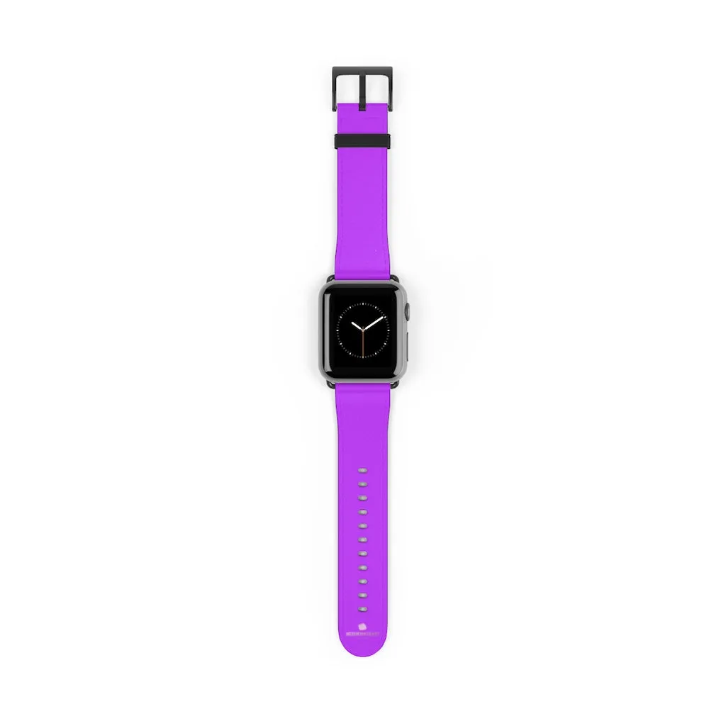 Purple Solid Colour Watch Band, Solid Color Print 38mm/42mm Watch Band For Apple Watches- Made in USA