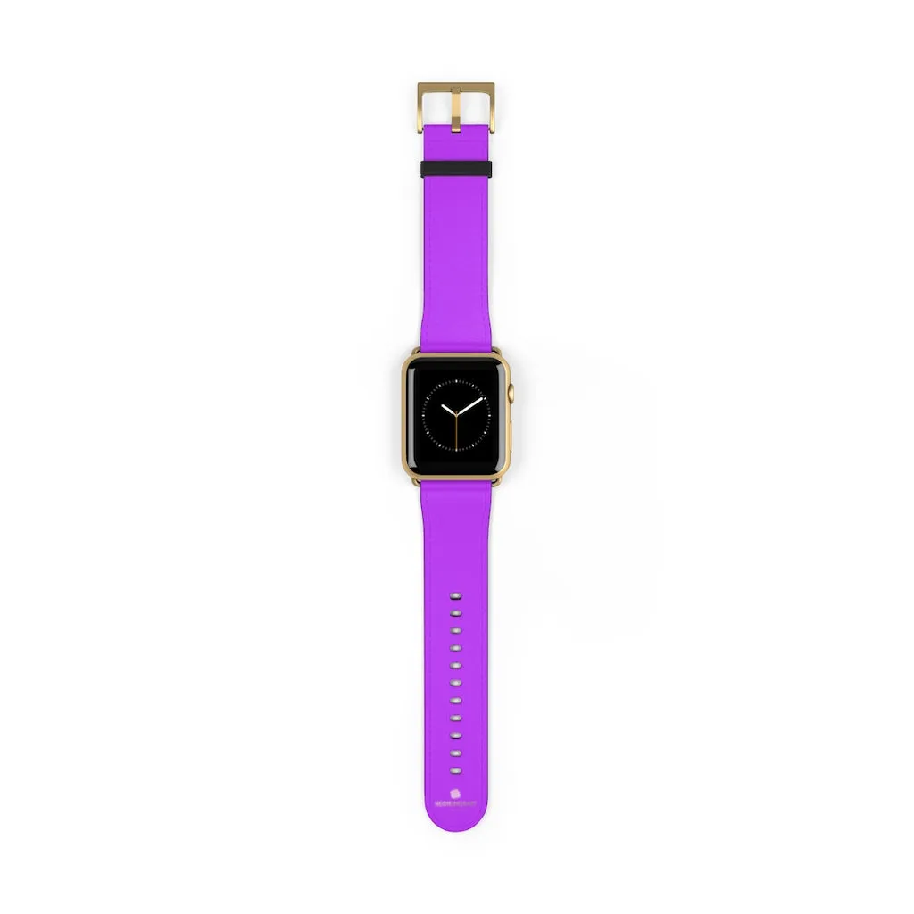 Purple Solid Colour Watch Band, Solid Color Print 38mm/42mm Watch Band For Apple Watches- Made in USA