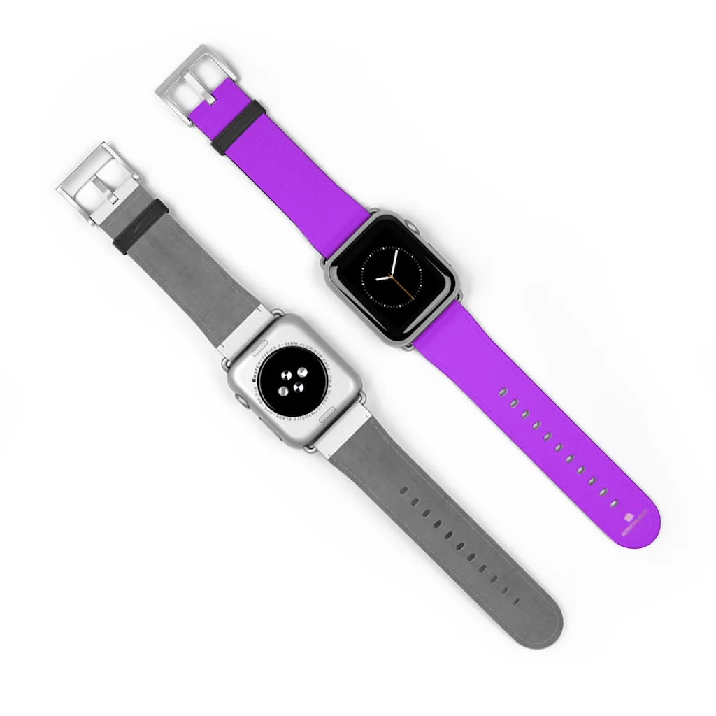Purple Solid Colour Watch Band, Solid Color Print 38mm/42mm Watch Band For Apple Watches- Made in USA