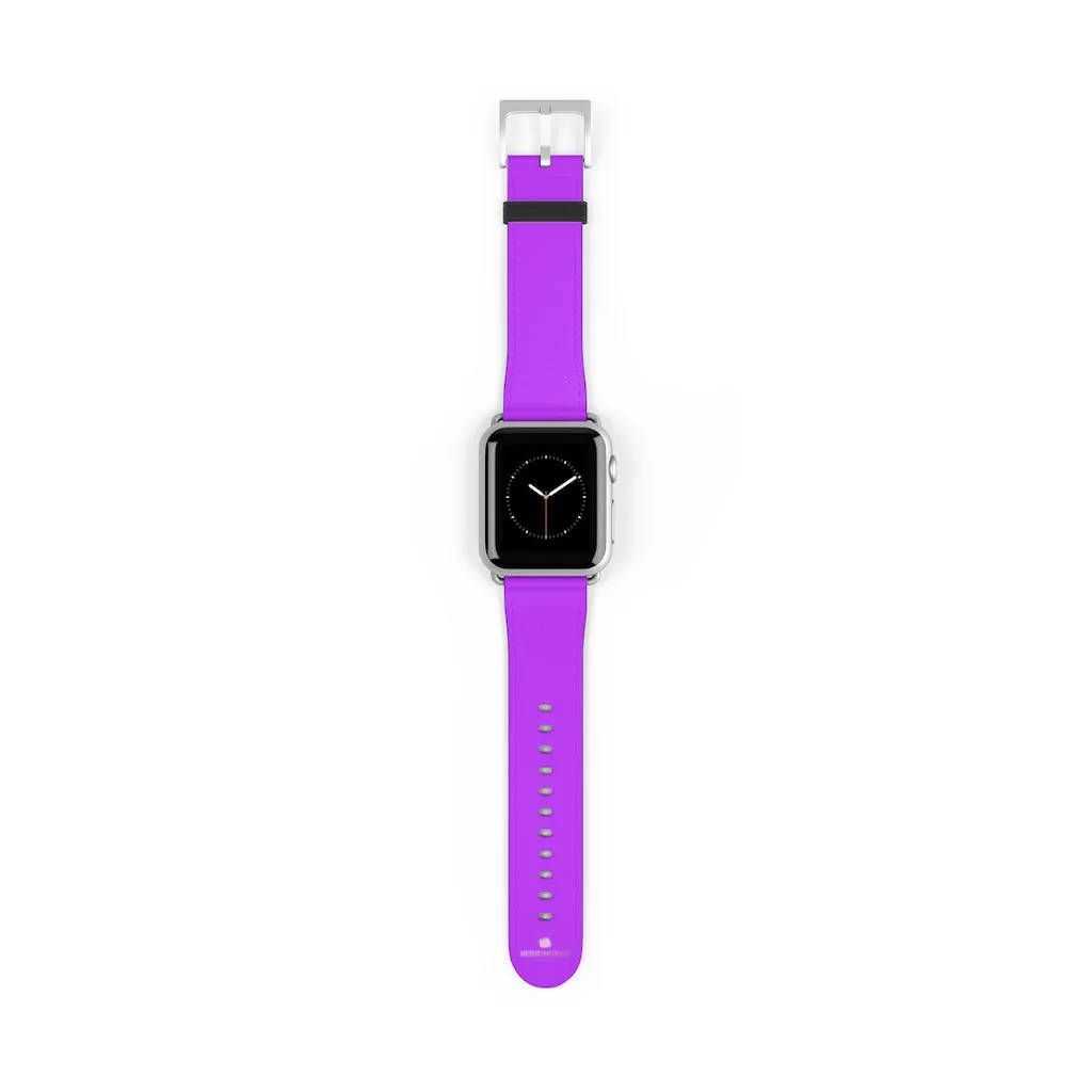 Purple Solid Colour Watch Band, Solid Color Print 38mm/42mm Watch Band For Apple Watches- Made in USA