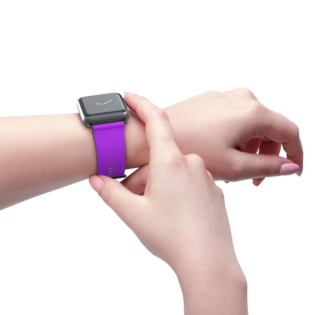 Purple Solid Colour Watch Band, Solid Color Print 38mm/42mm Watch Band For Apple Watches- Made in USA