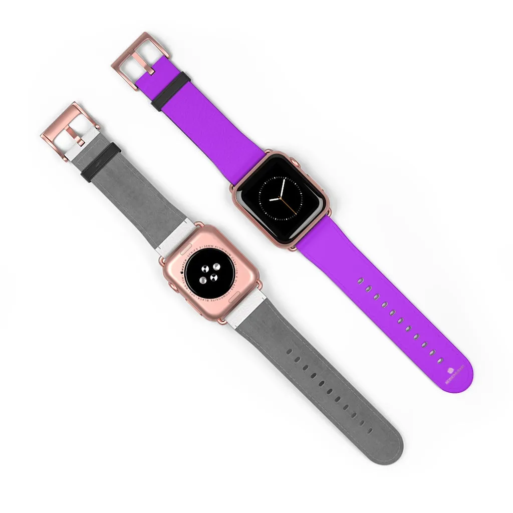 Purple Solid Colour Watch Band, Solid Color Print 38mm/42mm Watch Band For Apple Watches- Made in USA