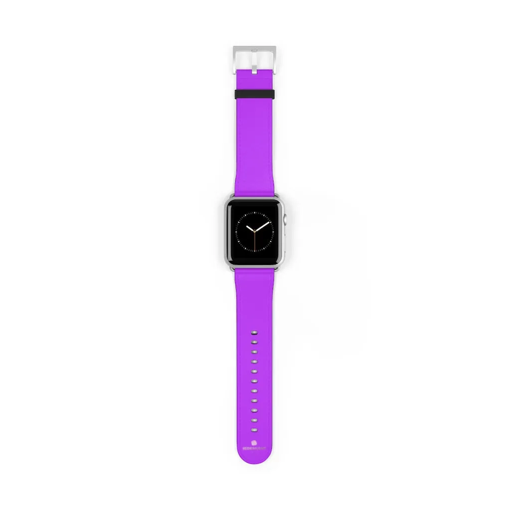 Purple Solid Colour Watch Band, Solid Color Print 38mm/42mm Watch Band For Apple Watches- Made in USA