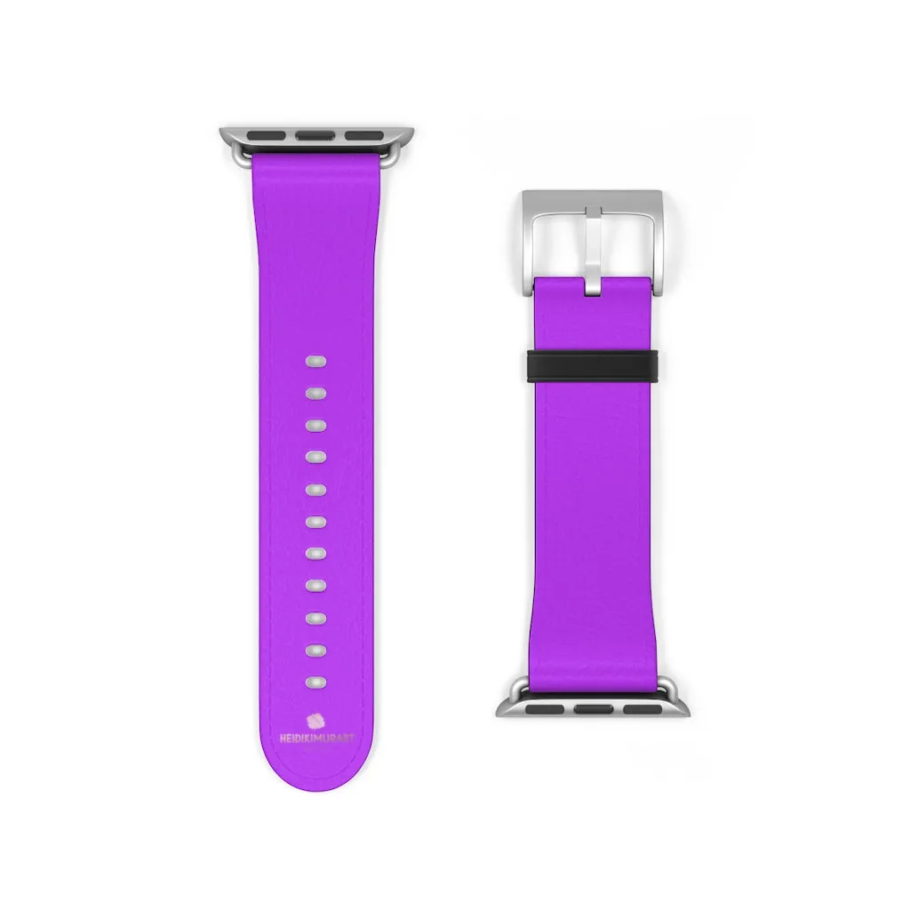 Purple Solid Colour Watch Band, Solid Color Print 38mm/42mm Watch Band For Apple Watches- Made in USA