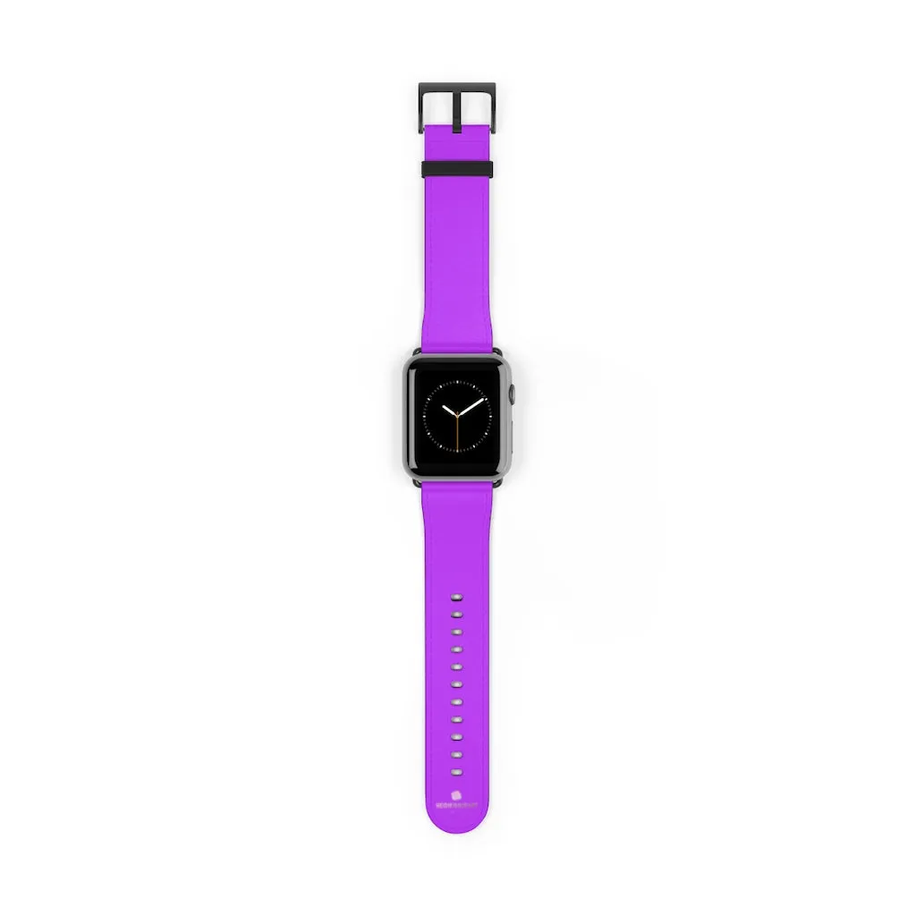 Purple Solid Colour Watch Band, Solid Color Print 38mm/42mm Watch Band For Apple Watches- Made in USA
