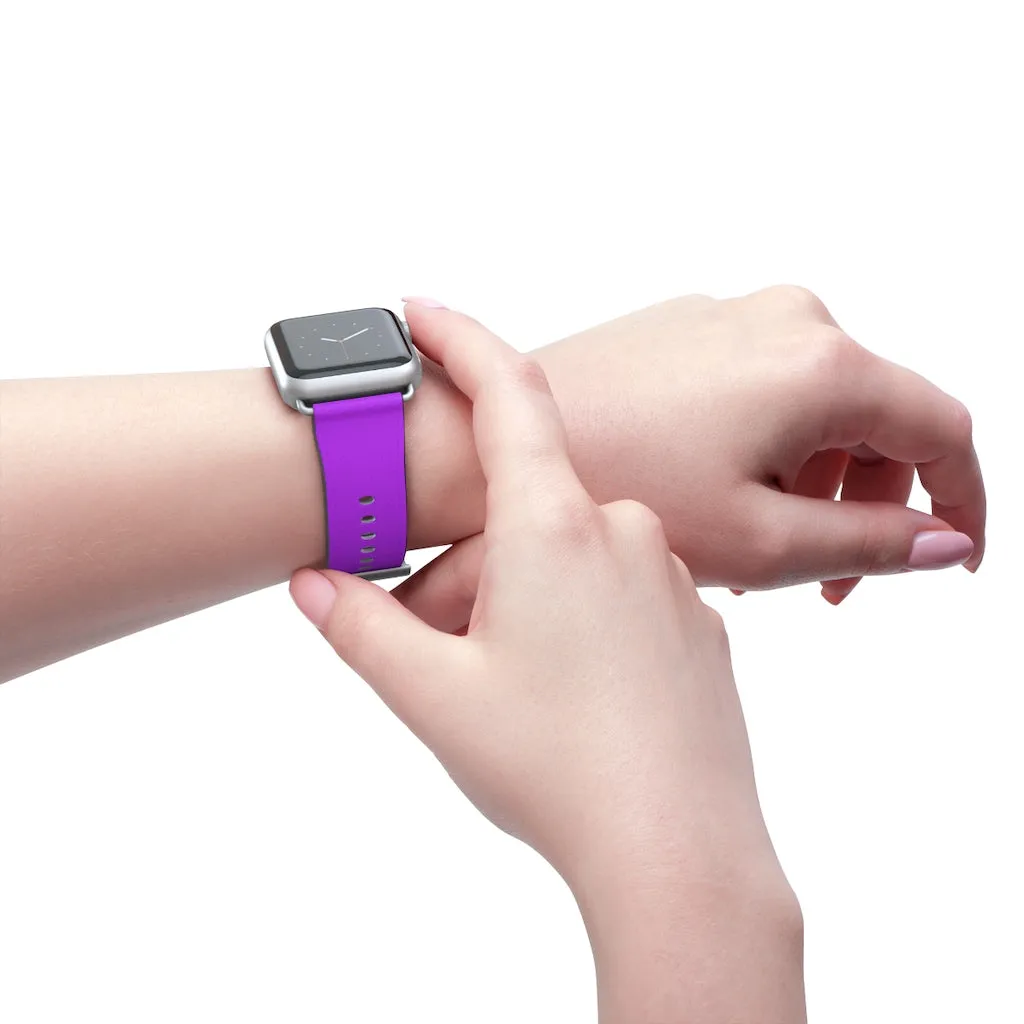 Purple Solid Colour Watch Band, Solid Color Print 38mm/42mm Watch Band For Apple Watches- Made in USA