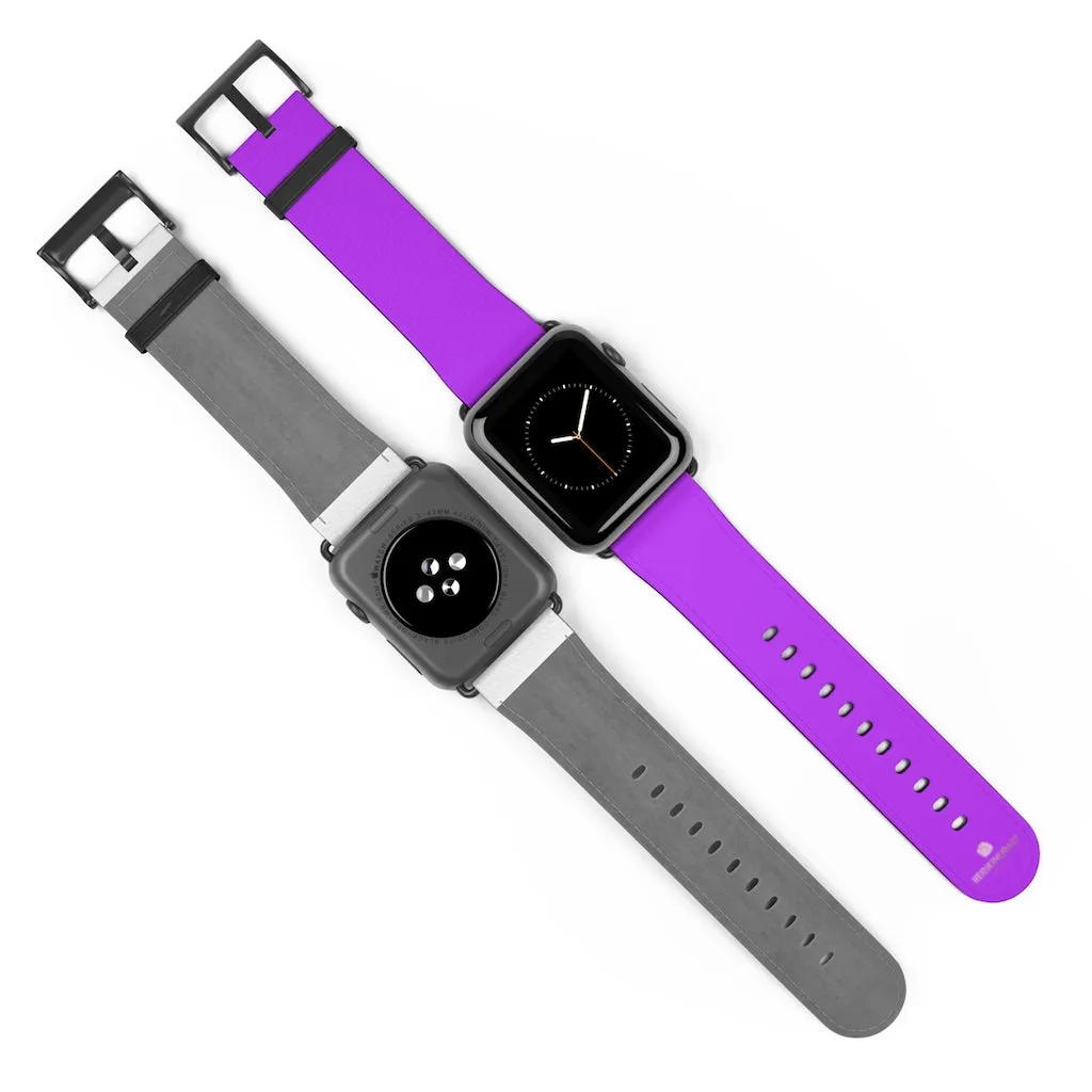 Purple Solid Colour Watch Band, Solid Color Print 38mm/42mm Watch Band For Apple Watches- Made in USA