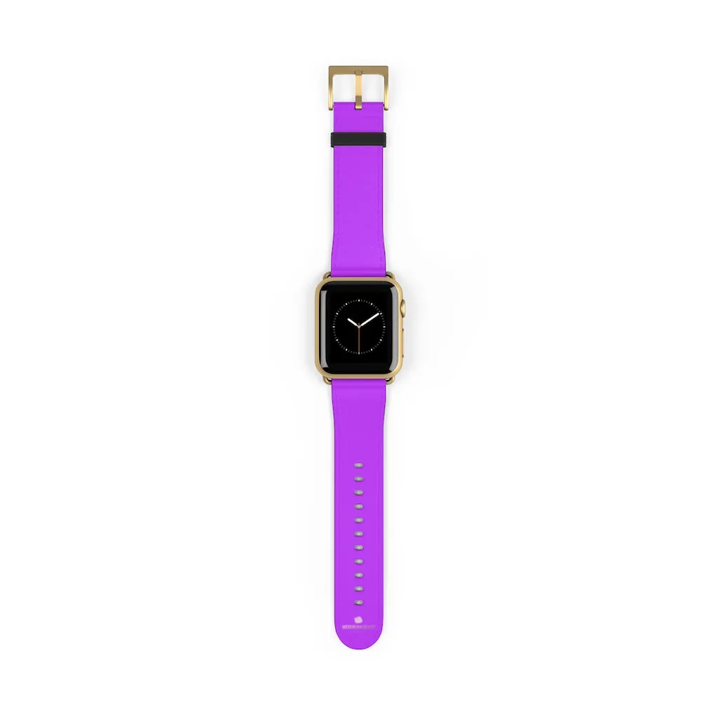 Purple Solid Colour Watch Band, Solid Color Print 38mm/42mm Watch Band For Apple Watches- Made in USA