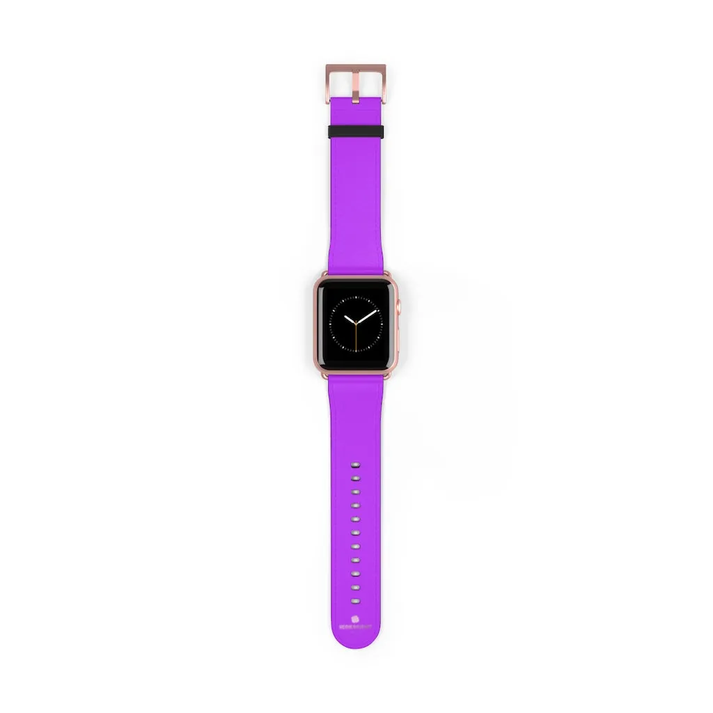 Purple Solid Colour Watch Band, Solid Color Print 38mm/42mm Watch Band For Apple Watches- Made in USA