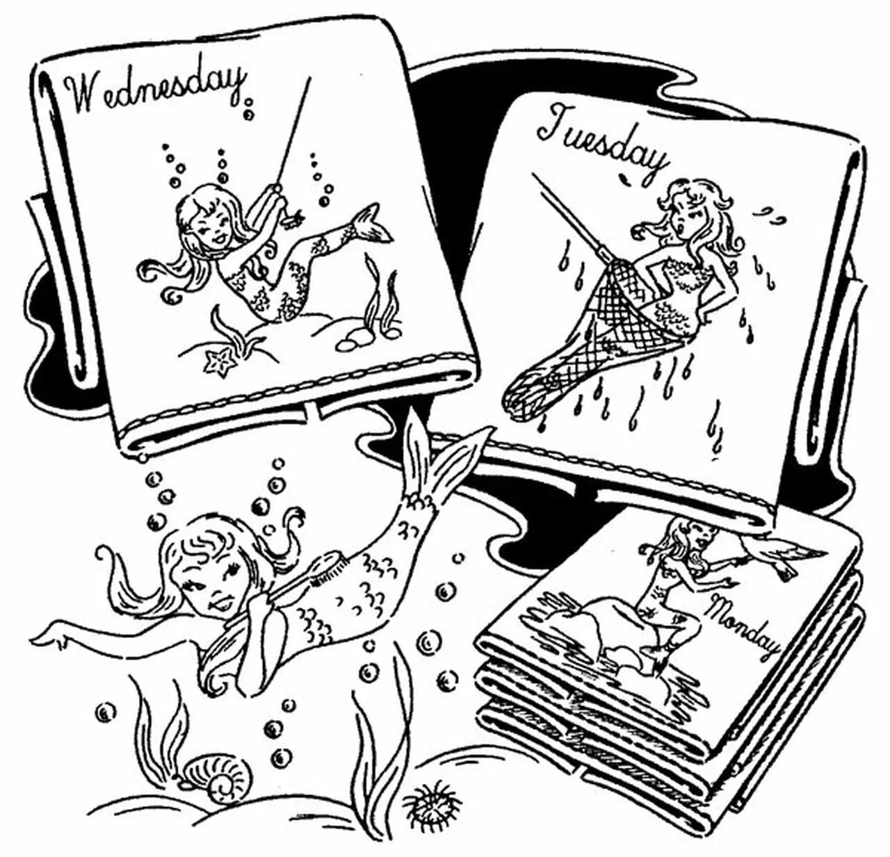 The Mystic Mermaid, 3984, Aunt Martha's®, Transfer Pattern, Hot Iron Transfers